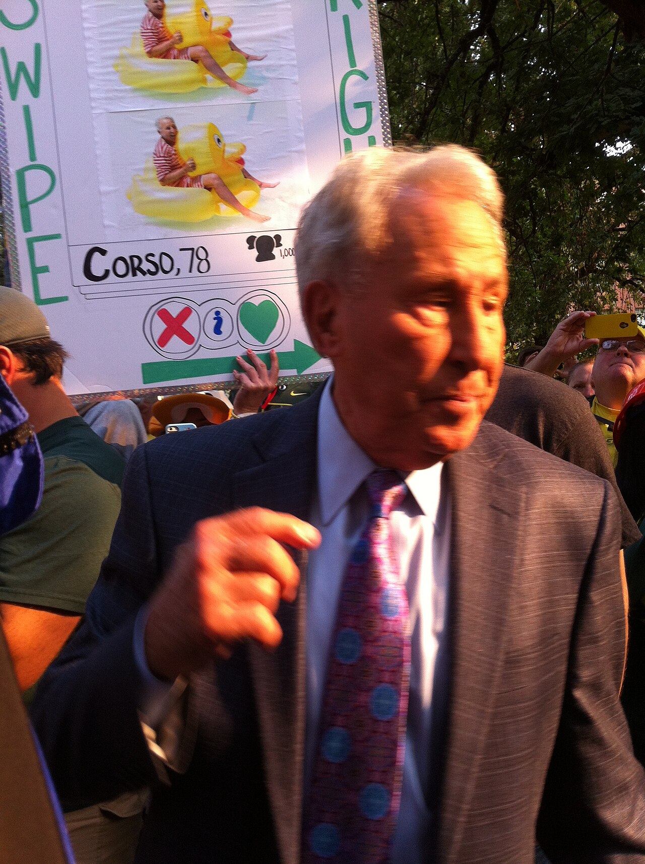 Lee Corso on the College GameDay set in 2014